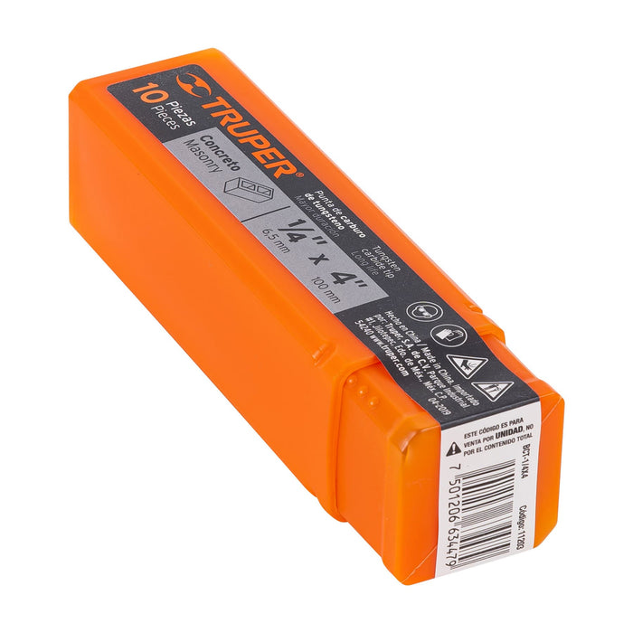 Broca para concreto de 1/4 x 4', Truper Código: 11203