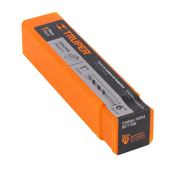 Broca para concreto de 1 x 6', Truper 11254 BCT-1X6
