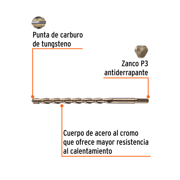 Broca para concreto de 3/4 x 12', Truper Código: 11245