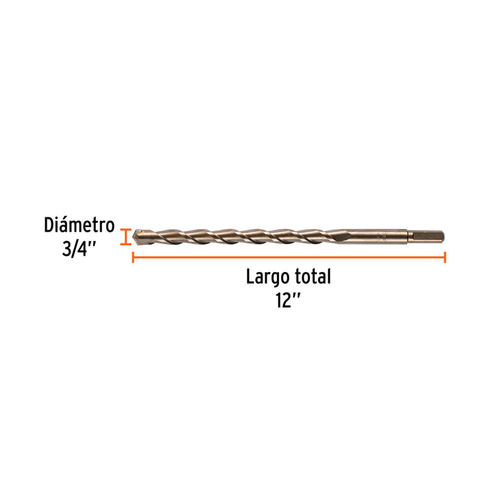 Broca para concreto de 3/4 x 12', Truper Código: 11245
