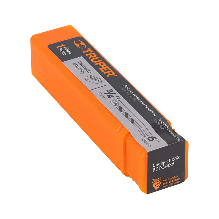 Broca para concreto de 3/4 x 6', Truper Código: 11242