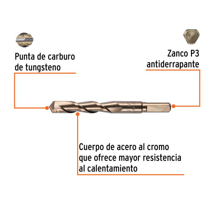Broca para concreto de 3/4 x 6', Truper Código: 11242