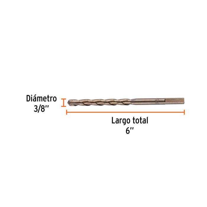 Broca para concreto de 3/8 x 6', Truper Código: 11224