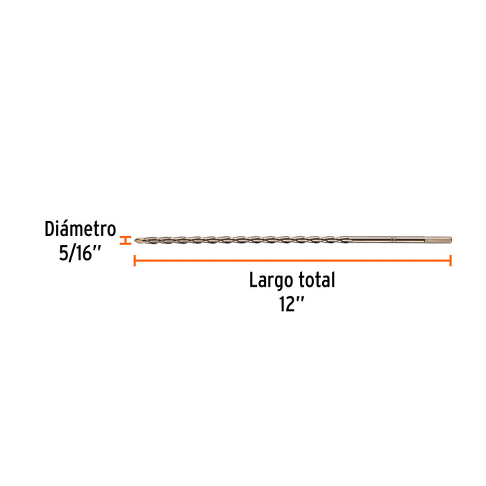 Broca para concreto de 5/16 x 12', Truper Código: 11218