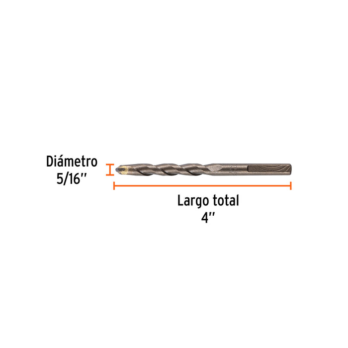 Broca para concreto de 5/16 x 4', Truper Código: 11212
