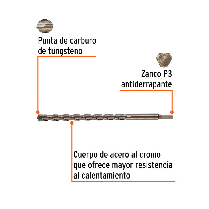 Broca para concreto de 5/8 x 12', Truper Código: 11239