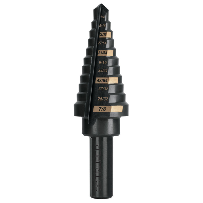Broca escalonada óxido negro 11 escalones 1/4' a 7/8',Truper 101457 BES-11