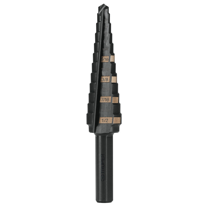 Broca escalonada óxido negro 13 escalones 1/8' a 1/2',Truper 12122 BES-13