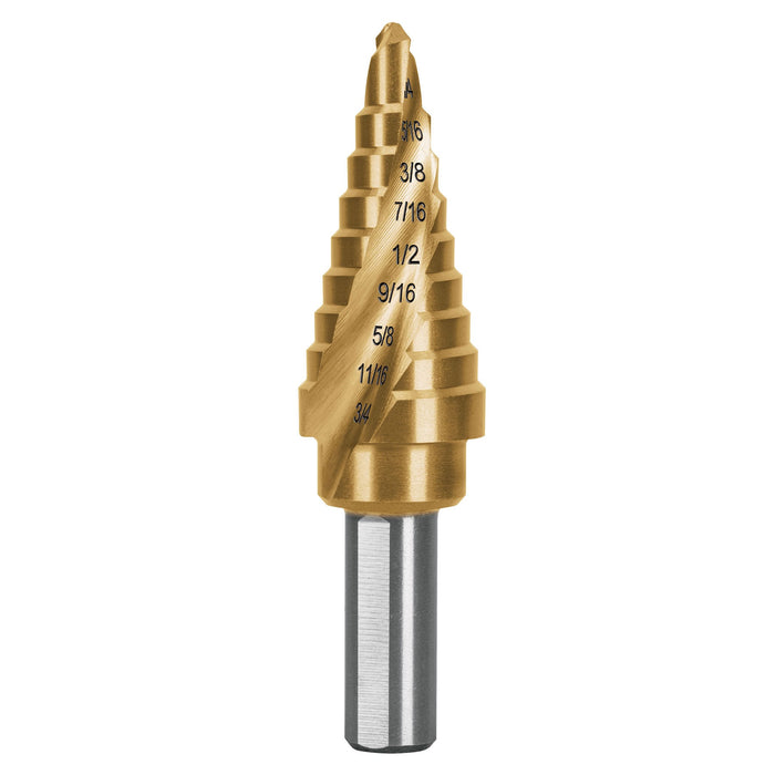 Broca escalonada óxido negro 9 escalones 1/4' a 3/4', Truper 12123 BES-9