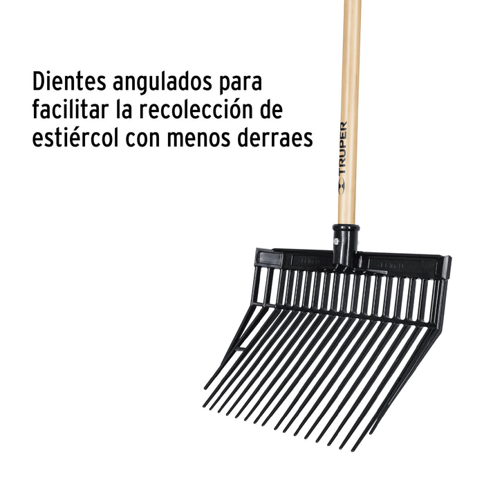 Bieldo para estiércol 16 dientes, mgo largo 54' cab/plástica 19998 BF-16