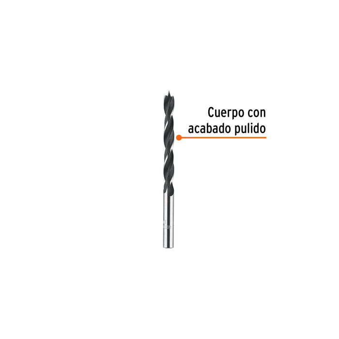 Broca con punta centradora para madera 1/4', Truper Código: 101691