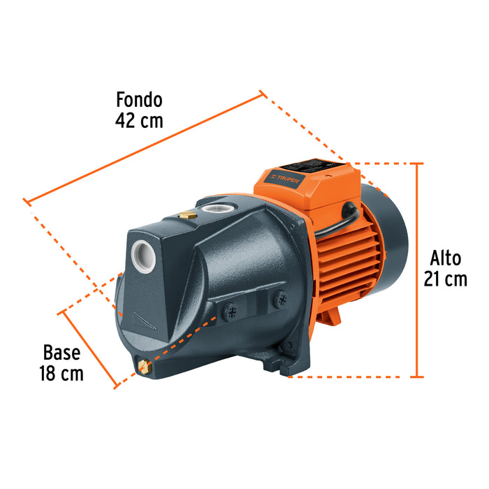 Bomba eléctrica tipo jet para agua, hierro, 1-1/2 HP, Truper Código: 12409