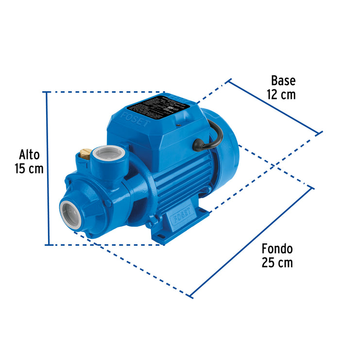 Bomba periférica 1/2 HP, altura máxima 25 m, Foset 49877  BOAP-1/2F