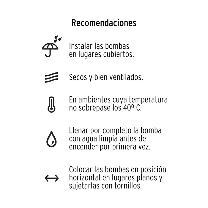 Bomba periférica 1/2 HP, altura máxima 20 m, Pretul 27019