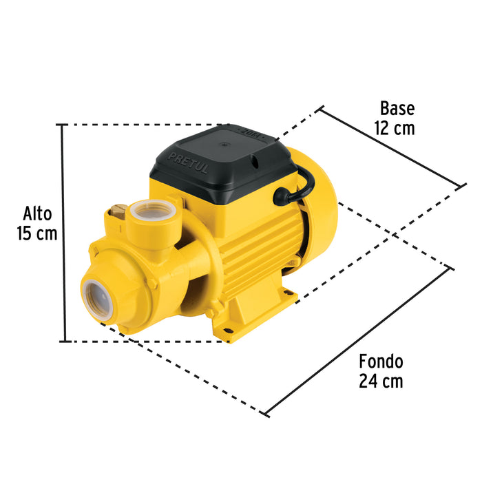 Bomba periférica 1/2 HP, altura máxima 20 m, Pretul 27019