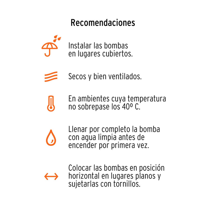 Bomba periférica 1 HP, altura máxima 60 m, Truper 12114 BOAP-1A2