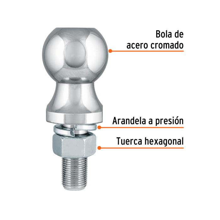 Bola de arrastre para remolque, 1-7/8', 2000 lb, Truper 44441 BOLA-20