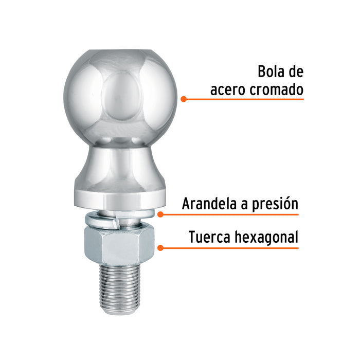 Bola de arrastre para remolque, 2', 3500 lb, Truper 44440 BOLA-35