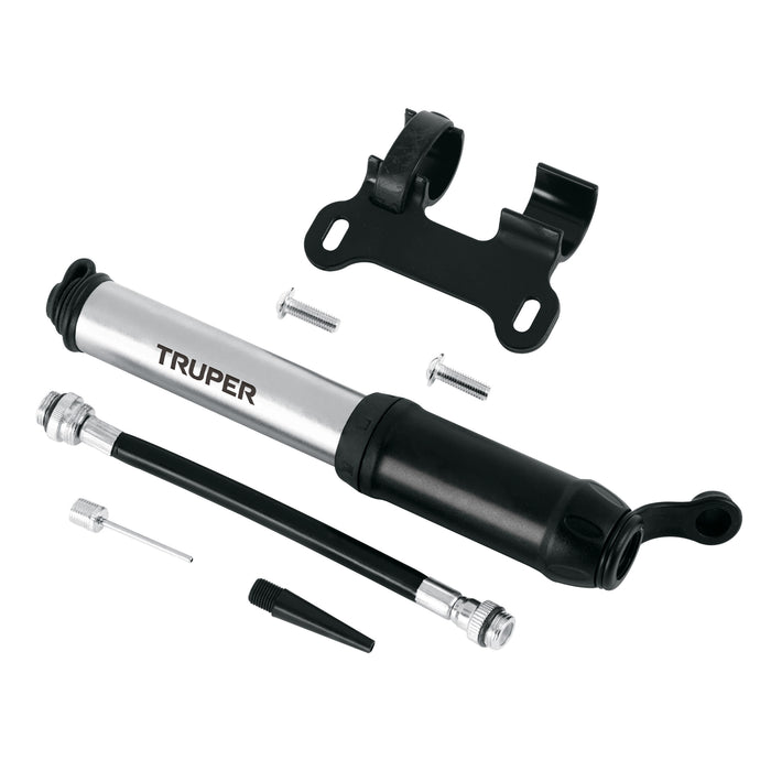 Mini bomba manual para bicicleta, abatible, 75 PSI, Truper 11997 BOM-MI-X