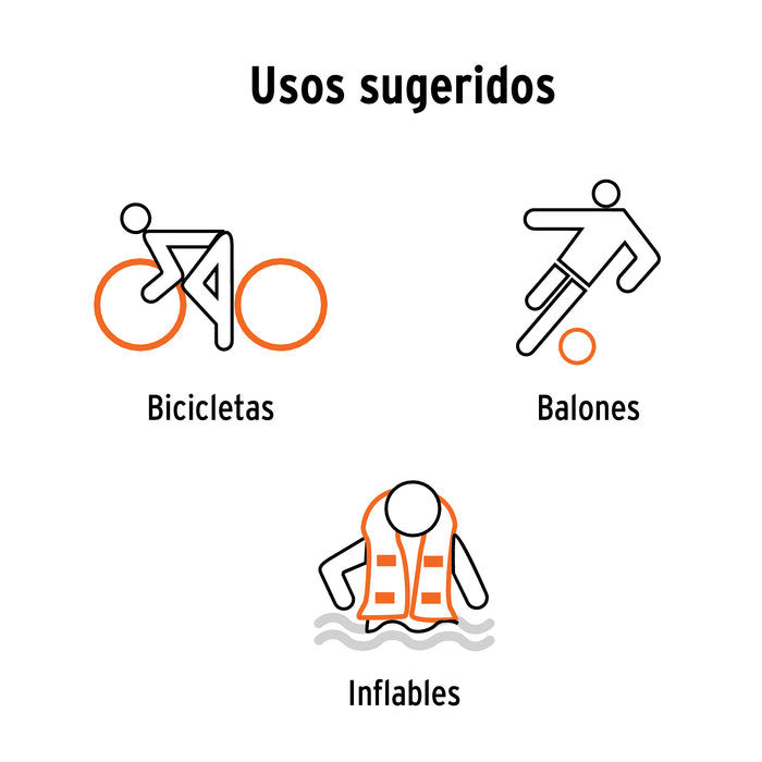 Mini bomba manual para bicicleta, 60 PSI, Truper 13790 BOM-MI