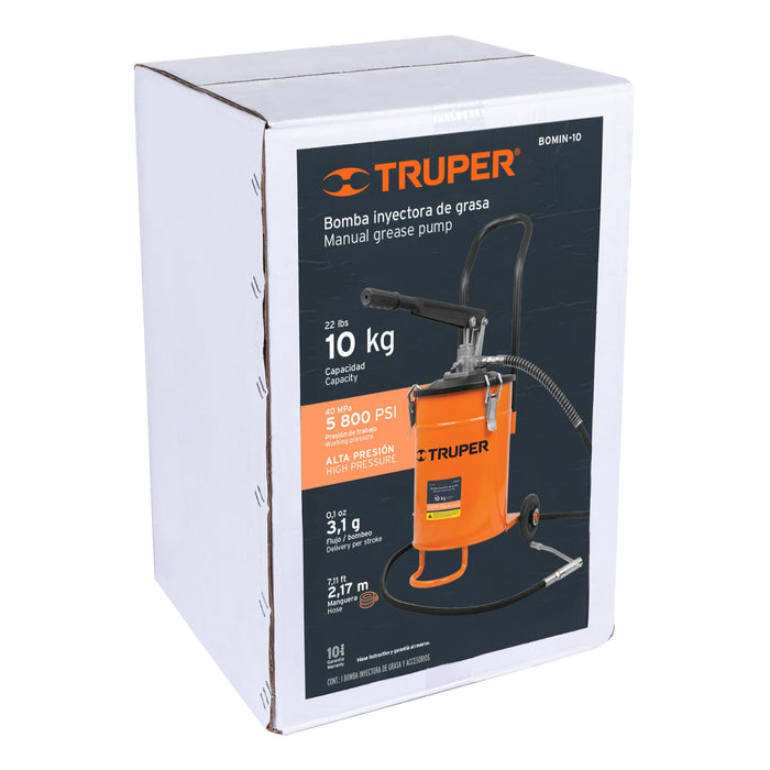 Bomba inyectora de grasa, 10 kg, Truper 16867 BOMIN-10