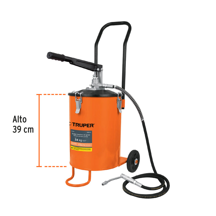 Bomba inyectora de grasa, 24 kg, Truper 16850 BOMIN-24
