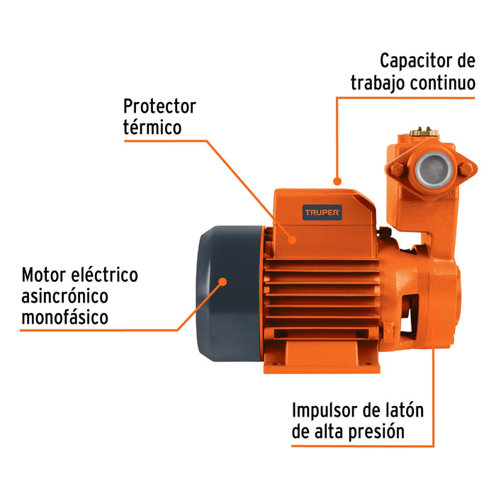 Bomba periférica autocebante 1 HP, Truper 12782 BOPA-1