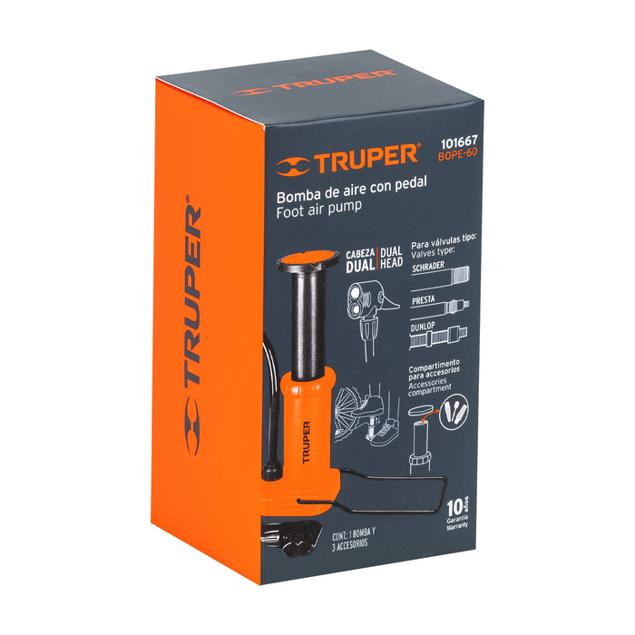 Bomba de pedal 60 PSI, Truper 101667 BOPE-60