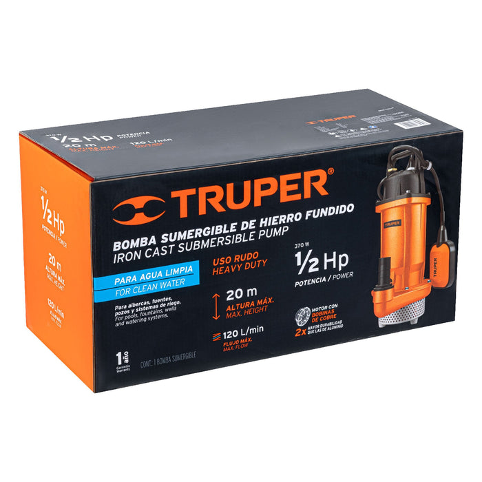 Bomba sumergible de hierro fundido para agua limpia 1/2 HP Código: 100169