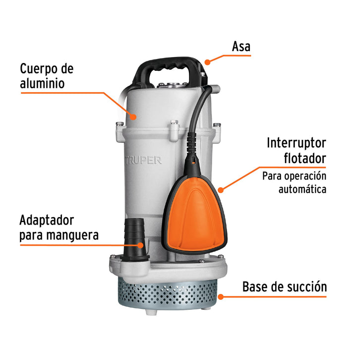 Bomba sumergible metálica para agua limpia uso rudo 1 HP 15003 BOS-1LPX