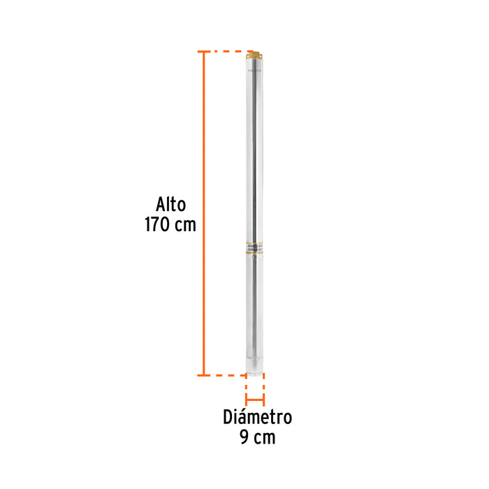 Bomba sumergible, tipo bala, 5-1/2HP, a/limpia, 220V, Truper Código: 102979