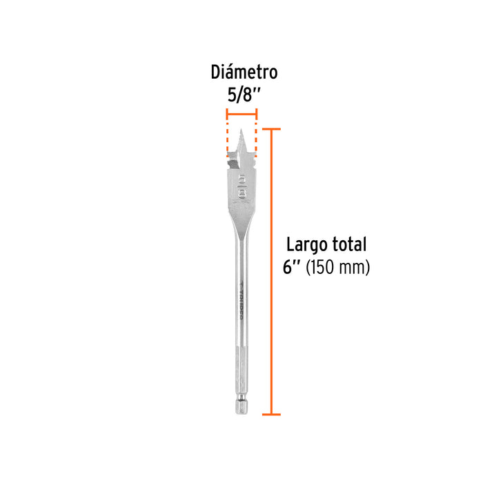 Broca plana de manita 5/8' para madera, Truper Código: 11375