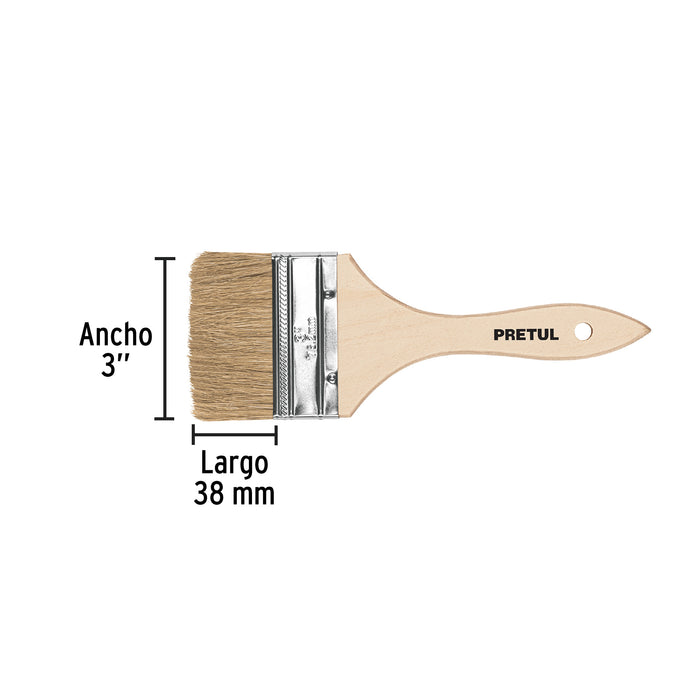 Brocha uso general de 3' con mango de madera, Pretul 24475