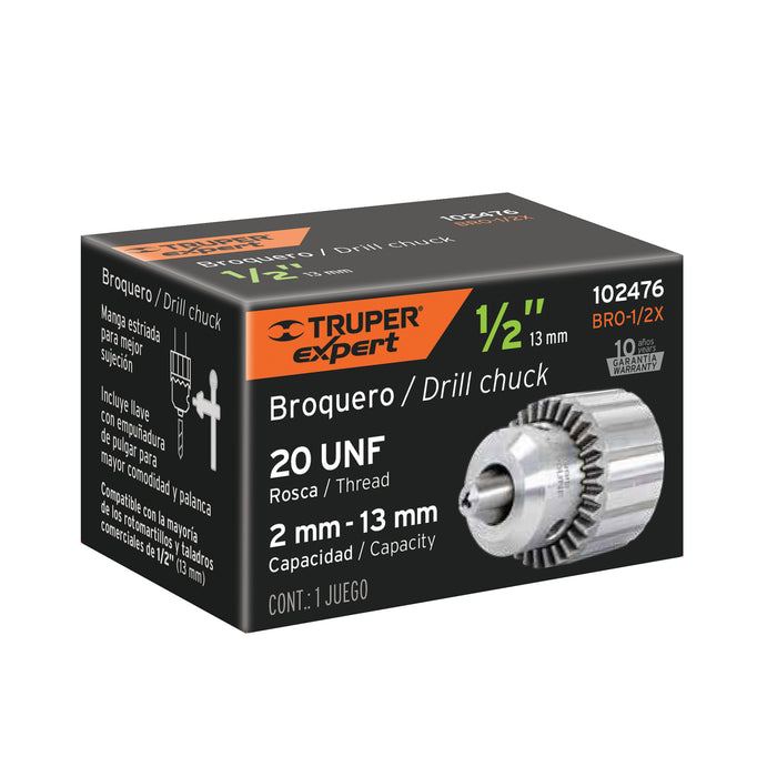 Broquero uso rudo con llave, 1/2', Truper Código: 102476