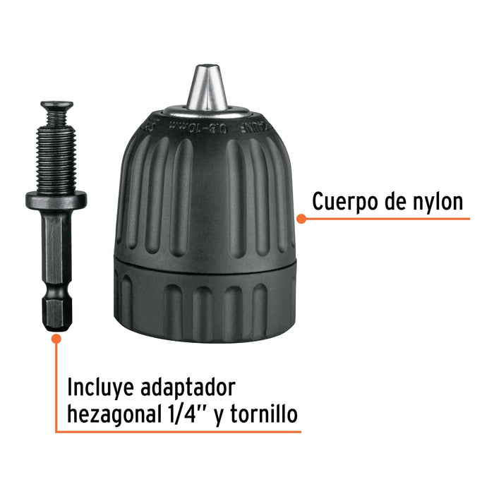 Broquero cierre rápido 3/8' con adaptador Hex de 1/4' Código: 102474