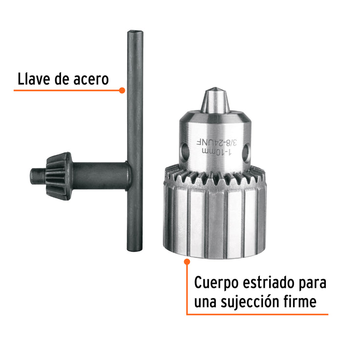 Broquero uso rudo con llave, 3/8', Truper Código: 102477