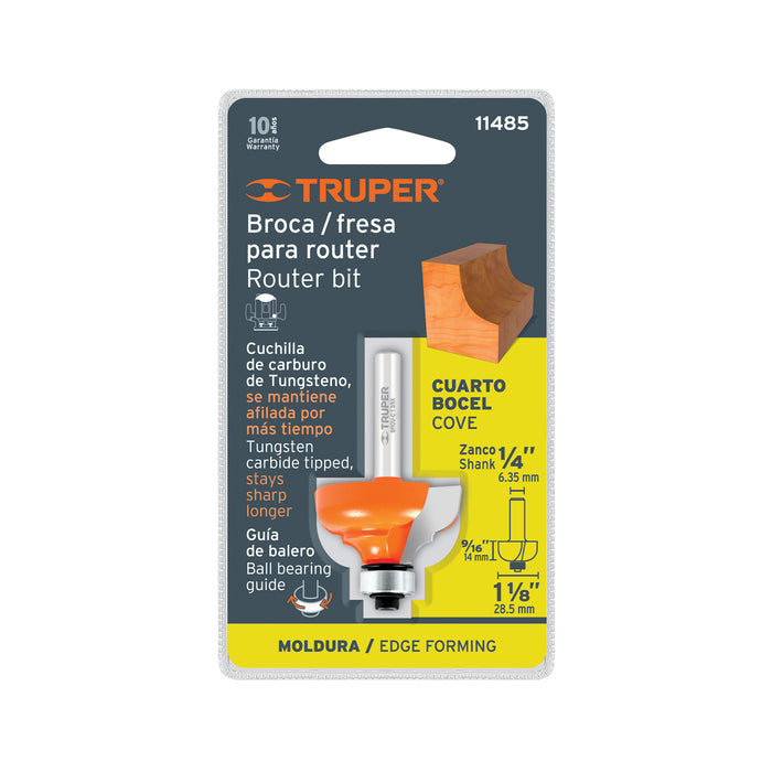 Broca para router, clásica, 1-3/8' con balero, Truper Código: 11482