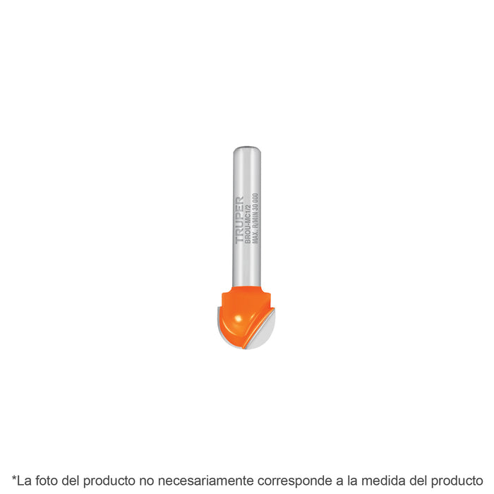 Broca para router, media caña, 1/4', Truper Código: 11460