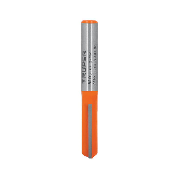 Broca para router, recta 2 filos, 1/4', mediana, Truper Código: 11452