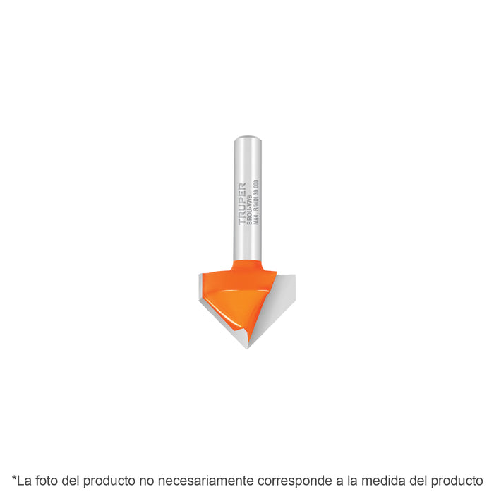Broca para router, corte en 'V', 1-1/8', Truper Código: 102719