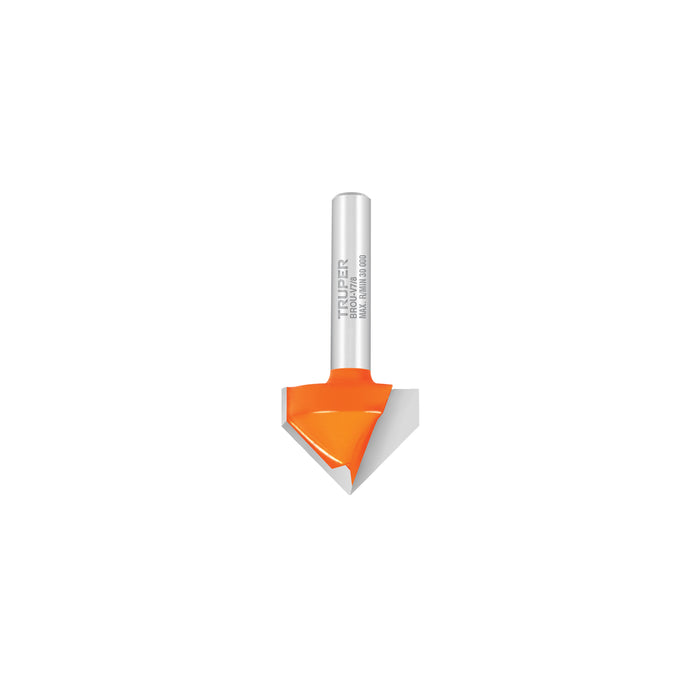 Broca para router, corte en 'V', 7/8', Truper Código: 11467