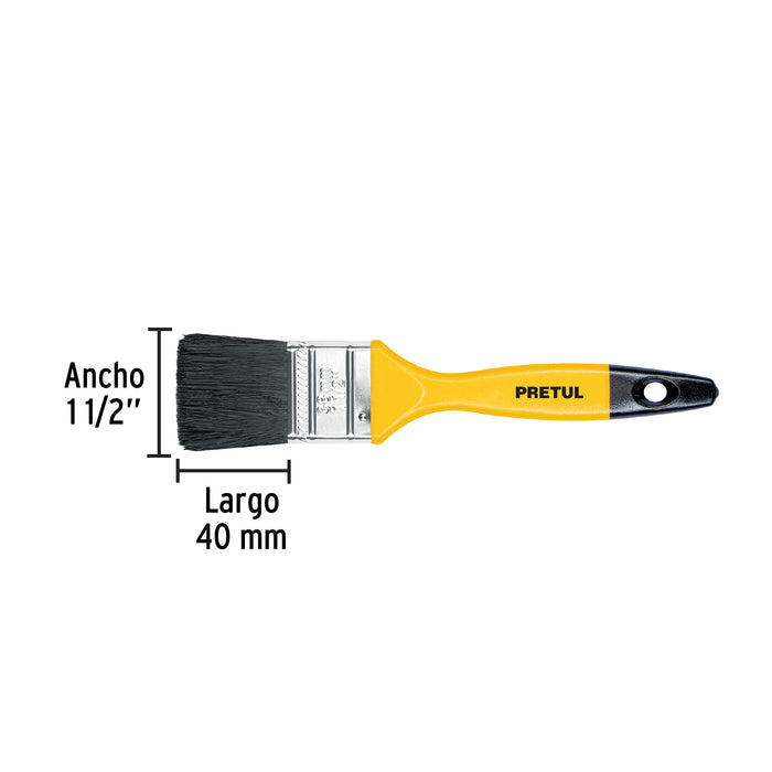 Brocha uso general de 1-1/2' con mango de plástico, Pretul 21525