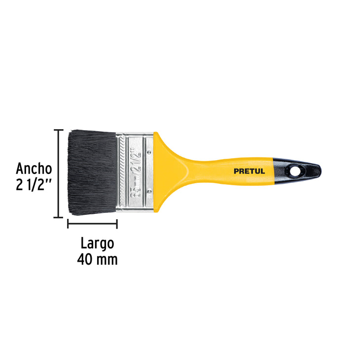 Brocha uso general de 2-1/2' con mango de plástico, Pretul 21527