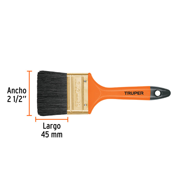 Brocha profesional de 2-1/2' con mango de plástico, Truper Código: 14484