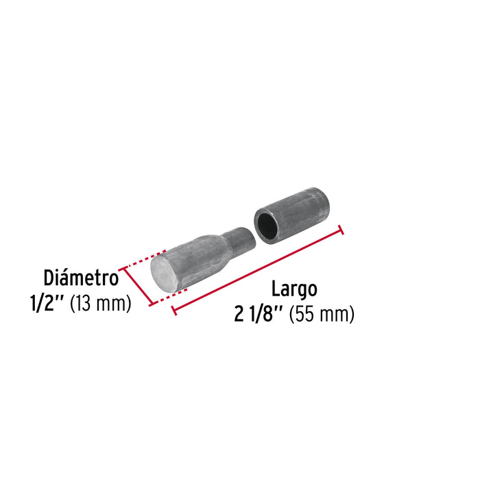 Bisagra tubular soldable de 1/2', Hermex 44636