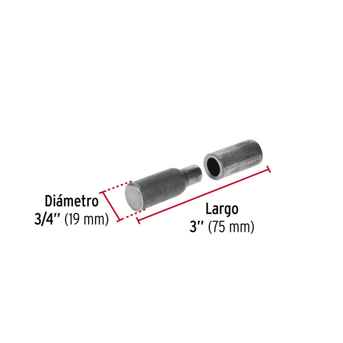 Bisagra tubular soldable de 3/4', Hermex 44638
