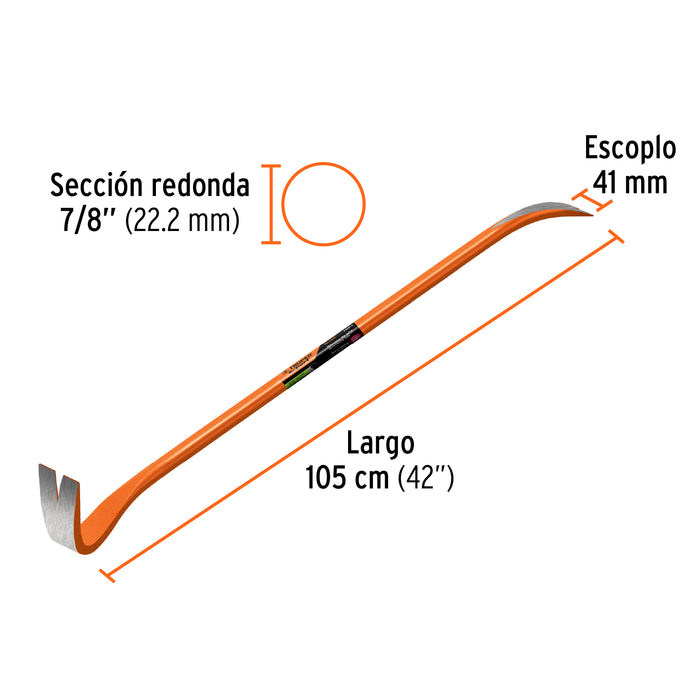 Barreta de uña de 3/4' x 105 cm, Truper 19633 BU-105