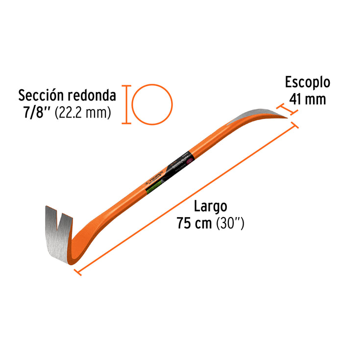 Barreta de uña de 3/4' x 75 cm, Truper 10859 BU-75