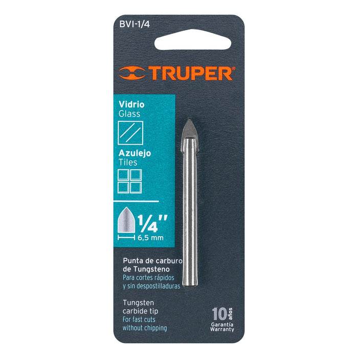 Broca para vidrio y azulejo de 1/4', Truper Código: 11702