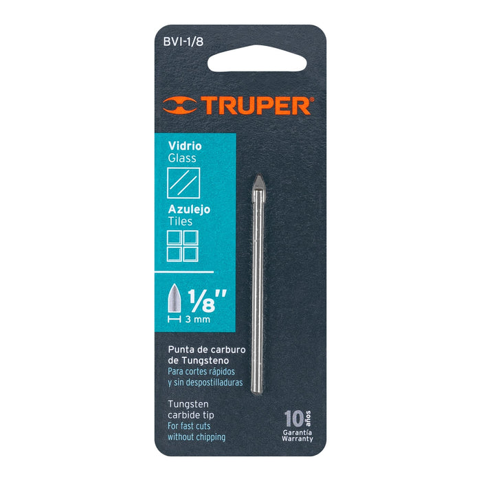 Broca para vidrio y azulejo de 1/8', Truper Código: 11700